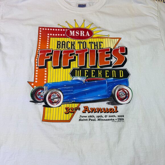 Vintage MSRA Back to the Fifties Weekend 2004 T-Shirt XXL Gildan Saint Paul Minn - Picture 8 of 11